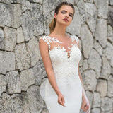 Wedding Dress A Word Shoulder Fishtail Thin Bride Married Simple Tail Wedding Dress 2026 HZ0517