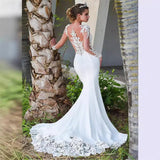 Light Yarn Wedding Dress 2026 New Bridal Round-Neck Waist Court Dream Slim Tug-Tail Wedding Dress HZ0517