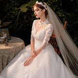Mori Temperament Main Wedding Dress 2026 New Small Bride Big Tail Super Fairy Starry Sky Dream HZ0517