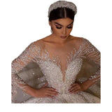 New Wedding Dress Heavy Handmade Court Style Tung-Pung Wedding Dress Tail Wedding Dress Large-Size Fashion Summer Model HZ0517