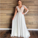 Long-Sleeved Light Wedding Dress 2026 New Bridal Simple Perspective Travel Shot Small Tail Skirt HZ0517