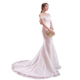 The New Bride's Shoulder-To-Shoulder Fish Tail Slim Slim Long Tail Large-Size Wedding Dress Y02 HZ0517
