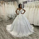 One-Word Shoulder Wedding Dress Mori 2026 New Bride Simple Deep V-Collared Pimple Tail Main Wedding Dress HZ0517