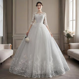 Long-Sleeved Wedding Bride 2026 New French Simple Dress Small Thin Pregnant Woman Large Size Summer HZ0517