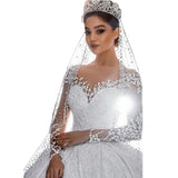 Beautiful Wedding Dress Girl Small Tail French New Lace Long Sleeves Poncho Dress HZ0517