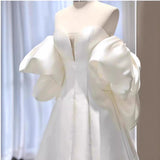 White French High-End Dress Word Shoulder Bubble Sleeve Light Main Wedding Dress New Bride Go Out Yarn Welcome HZ0517