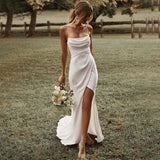 French Sling Light Wedding Dress 2026 New Bare Back Dress Bridal Textured Yarn Yarn Small Tail Summer HZ0517