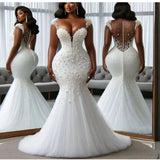 Wedding Dress 2026 New Light Luxury Heavy Industry Deep V-Neck Bridal Master Wedding Dress Tug Tail Fishtail Dress HZ0517