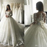 Wedding Dress In The Spring Of 2026 Shoulder Long-Sleeved Wedding Dress Lace Lace Tail Wedding Dress HZ0517