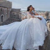 Temperament Wedding Dress 2026 New Retro Big Round Lace Sleeves Of The Wedding Dress Woman HZ0517