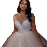 2026 New Wedding Dress Light Luxury Dream Princess Wind Tail Heavy Industry Light Spong Skirt Bridal Dress HZ0517
