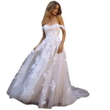 Lace Defection Wedding Dress 2026 New Female Sweetie Side-Back Princess Bridal Party Shoulder Wedding Dress HZ0517