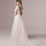 Light Wedding Dress Lace V-Necked Small Tailed Wedding Dress Bridal Yarn HZ0517