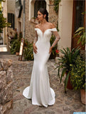 One-Word Shoulder-To-Shoulder Bridal Tug-Tail Wedding Dress Dingy Evening Dress Woman HZ0517