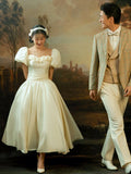 Vintage Travel Photo Wedding Dress New French High-End Princess Dress Bubble Sleeve Flower Dress Women Go Out Yarn HZ0517