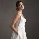 French-Style Densified Wedding Dress French Simple Collar Temperament Long-Term Dignified Hebenfeng Bride Welcome Outdoor Yarn HZ0517