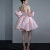 Small Man To Order A Wedding Dress Pale Pink Word Shoulder Thin Usually Wear Party Dinner Birthday Party Evening Dress HZ0517