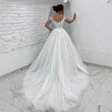 One-Word Shoulder Wedding Dress Mori 2026 New Bride Simple V-Neck Body-Through-Completive Tour Small Tail Soft Yarn HZ0517