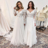 Light Wedding Dress Lace V-Necked Small Tailed Wedding Dress Bridal Yarn HZ0517