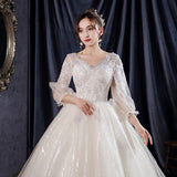Main Wedding Dress Woman 2026 New Bride Pregnant Woman Covered With Pregnant Belly Large-Size Long-Sleeved Dreamy Line G32 HZ0517