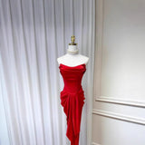 Tmear Fish Bone Folded Bag Ass Bridal Wedding Toast Dress Autumn New Hepburn High Open Fork Skirt HZ0517