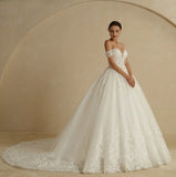 Bride A Word Shoulder Main Wedding Dress 2026 New Slimming Wedding Evening Dress Wedding Photography Travel Photography Yarn HZ0517
