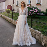 Light Wedding Sexy Bare Back V Collar Long Sleeve White Dress Temperament Engagement Wedding Wedding Wedding Wedding Summer HZ0517