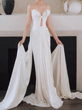 French High-End Go Out Yarn To Welcome Famous People's Light Luxury Annual Evening Dress Design Sense Niche Fishtail Light Wedding Dress Bride HZ0517