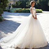 Korean Version Of The Thin Court Wedding Dress 2026 Spring New Round Lace Travel Wedding Dress HZ0517