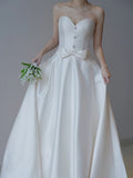 French Brated Light Wedding Dress Bride 2026 New High-End Feeld Yarn Small Tail White Engagement Dress HZ0517