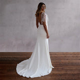 French Light Wedding Dress 2026 Bridal V-Neck Lace Yarn Fishtail Tail International Station HZ0517