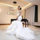 Brasing A Shoulder Wedding Dress Spring New Light Luxury High-End Feeling Wedding Bride Wedding Dress HZ0517