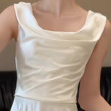Travel Shot Wedding Dress Bride Simple High-End Feel French Bridal Dress Dress Small Thin Welcome Yarn HZ0517