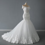 One-Word Shoulder Wedding Dress 2026 New Bride Thin French Fishtail Small Tail Small Tailed Wedding Dress HZ0517