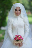 Wedding Bride 2026 New Lace Long Sleeve Small Tail Wedding Fashion White Wedding Dress HZ0517