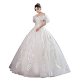 Starry Sky French Light Wedding Dress 2025 New Temperament Shoulder Bridal Bridal Super Fairy Dream Heavy Industry Wedding Dress G35 HZ0517