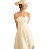 French-Style Denoodle Wedding Dress New Simple Thin Princess Qidi A Swing Travel Shot Wedding Dress Sen Is A Small Man HZ0517