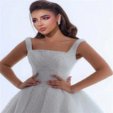 Summer Light Wedding Princess Style Wedding Dress Sling Sexy White Folded Lace Bareback Sexy Bridal Party HZ0517