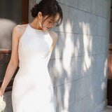 Sen Family Light Wedding Dress Simple Out Of The Yarn Small Tug White Thin Super Fairy Welcome Yarn Wedding Dress HZ0517