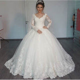 Wedding Dress Long Sleeve 2026 New Bridal Lace Tug-And-Tail White Plus-Size Wedding Dress HZ0517
