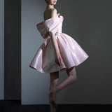 Small Man To Order A Wedding Dress Pale Pink Word Shoulder Thin Usually Wear Party Dinner Birthday Party Evening Dress HZ0517