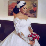 Spring 2026 New Wedding Dress Bride Long-Sleeved Fashion Lace Hollow Wedding Dress HZ0517