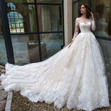 2026 Short-Term Collar White Middle-Waist Elegant Word For Medium And Long Cotton Wedding Dress Supply HZ0517