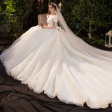French At-Fugitive Princess Light Wedding 2026 New Bridal Master Yarn Lawn Fairy Dress Big Drag Tail Repair Wedding Dress HZ0517