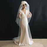 French-Style Linden Dress Bridal Simple V-Necked Yarn 2026 New Fishtail Dress Dress Welcome Yarn HZ0517
