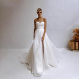 Brased Light Wedding Dress 2026 New Small Temperament Bride Simple Travel Tug Tail HZ0517