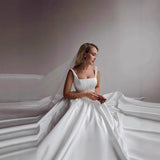 Bride Sling Ribbon Ribbon Wedding Beach Photo Evening Dress Simple Lawn Wedding Drag Dress Girl HZ0517