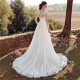 Wedding Dress 2026 New Hot Lace Dress French Paste Deep V-Neck Transparent Long-Sleeved Main Wedding Dress HZ0517
