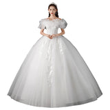 Wedding Dress 2026 New Bride Go Out Yarn Main Yarn French Style Simple Small Size Wedding Dress F91 HZ0517