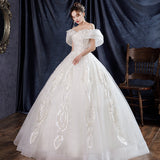 Starry Sky French Light Wedding Dress 2025 New Temperament Shoulder Bridal Bridal Super Fairy Dream Heavy Industry Wedding Dress G35 HZ0517